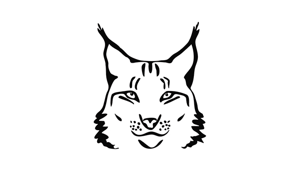 Logo der Luchstour Bad Harzburg: Schwarzer Luchs auf weißen Grund